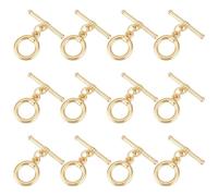 BENECREAT Lot de 12 fermoirs à bascule en laiton plaqué or 18 carats pour fabrication de bijoux