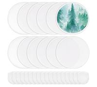 BENECREAT Lot de 30 éventails pliables blancs à disque volant de 24,9 cm en nylon avec bord blanc et sac pour fête de mariage, activités de plein air