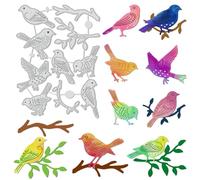 BENECREAT Matrices de Découpe en Acier au Carbone avec Oiseaux dans Diverses Poses Pochoirs de Gaufrage Sur le Thème des Animaux de 141x104mm pour Fabrication de Cartes Décoratif Photo Scrapbooking