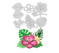BENECREAT Matrices de Découpe Hibiscus, Pochoirs de Feuilles de Fleurs, Pochoirs de Gaufrage Décoratifs de Feuilles de Jungle pour Scrapbooking, Album Photo, Fabrication de Cartes de Vœux, 11.7x15 cm