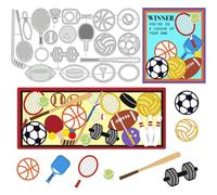 BENECREAT Matrices de Découpe pour Équipements Sportifs, Basket-Ball de Football Pochoirs de Gaufrage Décoratifs de Tennis et Golf pour Scrapbooking, Album Photo, Cartes de Vœux, Épaisseur de 0.8mm