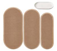 BENECREAT Modèle en Céramique Beige 3 taille Modèles de Poterie Ovale en Bois Modèles D'Effondrement pour la Poterie Construction Manuelle D'Assiettes Fournitures Artisanales de Bricolage