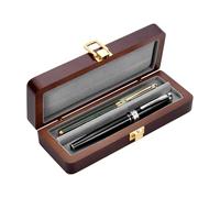 BENECREAT Organiseur de Collection pour Stylos Plume 2Slots Boîtes Rectangulaires en Bois pour Stylos à Bille avec Fermoirs Magnétiques en Alliage et Intérieur en Velours 4.9x15.8cm