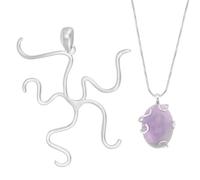 BENECREAT Pendentif en Argent Sterling Vierge, Torsadé, 925, 5 griffe, 32x26x1mm, Platine