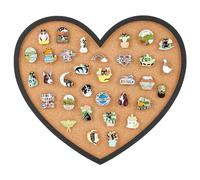 BENECREAT Pin Board Heart Cork Board Bulletin Display Board, Tableau en Liège Mural de 1.7cm D'Épaisseur pour le Rangement des Broches Décor pour le Bureau et la Maison, 30x26 cm