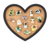 BENECREAT Pin Board Heart Cork Board Bulletin Display Board, Tableau en Liège Mural de 20 mm D'Épaisseur pour le Stockage des Broches, Décor de Maison et D'École de Bureau, 200x170mm