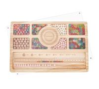 BENECREAT Planche de Perles en Bois avec Couvercle en Acrylique Transparent Planche à Bracelets 30x20x1.6cm avec Mesures Plateau de Conception de Perles pour la Fabrication de Bijoux à Bricoler