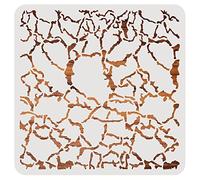 BENECREAT Pochoirs à Dessin Craquelés, Modèles de Peinture de Texture de Fissure Irrégulière de 30x30 cm pour la Fabrication de Cartes de Scrapbooking, Mur Sol Art, Meubles en Toile