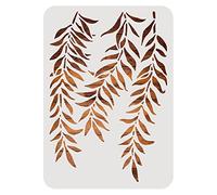 BENECREAT Pochoirs de Peinture en Plastique Sur le Thème des Plantes, 29.7x21 cm Modèle de Dessin Réutilisable de Branches de Saule Pleureur pour la Peinture D'Art Scrapbooking Chambres et Meubles