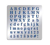 BENECREAT Pochoirs Lettres Métal Mat, A à Z Alphabet & Number & Symbol Stencil Template pour la Peinture, Brûler du Bois, Cuir Brûlé, Gravure, Scrapbooking, 15.6x15.6 cm