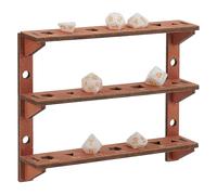 BENECREAT Porte Dés en Bois à 3 Niveau Présentoir de 18.8x4x15.3cm Étagère de Rangement Marron Coco Pouvant Accueillir 21 présentoir à Dés pour Joueurs de Table et Collectionneurs de Dés