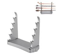 BENECREAT Présentoir à Baguettes Magiques en Bois à 5 niveau Support en Bois de Pin Argenté pour Décoration de Bureau Collections Bureau et Maison 18x7x15.6cm