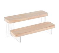 BENECREAT Présentoir à Figurines à 2 niveau Support Organisateur en Bois à Plusieurs Niveaux, Présentoirs de Figurines en Acrylique pour Modèles, Affichage des Blocs de Construction