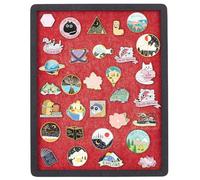BENECREAT Présentoir de 20x25cm pour Épingles Porte Objets Collection avec Fond en Feutre Doux et Cadre en Contreplaqué pour Protéger Médailles Insignes et Bijoux (Rouge)
