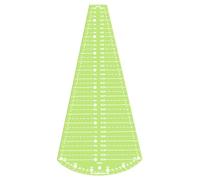BENECREAT Règle de patchwork en acrylique 245x110mm avec motif en éventail, épaisseur 3mm Modèle transparent jaune vert pour la confection de couvertures et le piquage libre