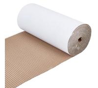 BENECREAT Rouleau de Carton Ondulé Simple Face Blanc de 5 m X 30cm Papier D'Emballage Ondulé pour Emballage Cadeau Espace de Rangement Bricolage Artisanat Expédition Épaisseur de 3mm