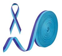 BENECREAT Ruban de sensibilisation à la prévention du suicide en gros-grain 27.4m, Ruban côtelé turquoise et violet 18mm pour emballage cadeau fabrication de broche activité décoration de vêtement