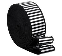BENECREAT Ruban Élastique Tricoté Noir de 5 yard/4.6 m avec Pièces Laser Argentées Bande Élastique de Couture de 39mm en Polyester Extensible pour la Couture de Ceintures Perruques et Bricolage