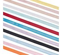 BENECREAT Sangle Élastique pour Soutien Gorge en Peluche de 24 m Bande Élastique Repliable 12 couleur Ruban de Satin de 6mm de Large pour Coudre des Bretelles de Soutien Gorge et de la Lingerie