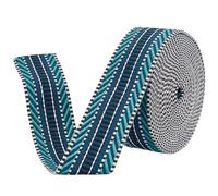 BENECREAT Sangle Jacquard Bleu de Prusse de 5 yard/4.5 m Sangle en Polyester de 38mm de Large Ruban Tissé pour Couture Accessoires Vestimentaires