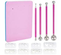 BENECREAT Stylet à Bille en Acier Inoxydable à Double Extrémité 4 taille Kit D'Emporte Pièces en Argile avec 8 moule en Forme de Fleur en Argile Polymère pour Bijoux Couronnes et Boucles D'Oreilles en