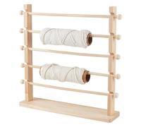 BENECREAT Support de Rangement pour Ruban à 5 niveau Porte Bobine de Ruban en Bois Organisateur de Ruban pour L'Artisanat de Couture Couronne Engrener Fil Ruban Adhésif Rouler 42.5x10x40.8cm