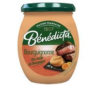 BÉNÉDICTA - Sauce Bourguignonne - Au Vin Rouge de Bourgogne · Purée de Tomates Mi-Concentrée · Idéale pour les Entrecôtes, les Filets et les Viandes Blanches - Le Pot de 270g - Le Lot De 4