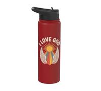 Bénédiction spirituelle rétro J'aime Dieu Stainless Steel Insulated Water Bottle