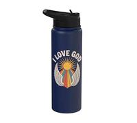 Bénédiction spirituelle rétro J'aime Dieu Stainless Steel Insulated Water Bottle