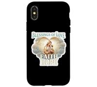 Bénédictions d'amour Foi Espoir Sainte Marie bébé Jésus Christ Coque pour iPhone X/XS