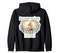 Bénédictions d'amour Foi Espoir Sainte Marie bébé Jésus Christ Sweat à Capuche