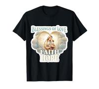 Bénédictions d'amour Foi Espoir Sainte Marie bébé Jésus Christ T-Shirt