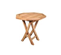 BENEFFITO SALENTO - Table en Teck Octogonale - Table Basse d'Extérieur Pliante - Solide et Résistante - Diamètre 53 CM - Hauteur 51,5 CM