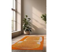 BENEFFITO Tapis - Collection Poum Poum Orange Cocktail - Tapis d'intérieur Moderne et Doux - Rectangulaire - 140 x 200 cm