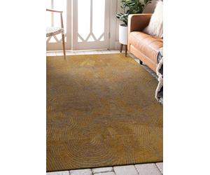 BENEFFITO Tapis - Collection Tabasco Gold Stone - Tapis à Motifs, Finition Artisanale, Tissage en Belgique - Tapis d'intérieur Moderne et Doux - Rectangulaire - 80 x 150 cm