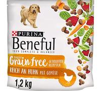 Beneful Beneful PURINA BENEFUL Tasty Grainfree Lot de 6 boîtes de Nourriture sèche pour Chien sans céréales au Poulet 6 x 1,2 kg