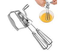 Bénégeur à manivelle - fouet d'oeuf en acier inoxydable | Handle ergonomique portable crrank œuf miixer | Outil de cuisine en toute sécurité lave-vaisselle | Ustensiles de cuisson à la cuisson à la ma