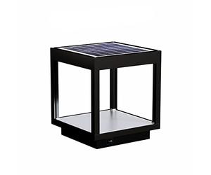 Beneito Faure Visor Lanterne Extérieure Solaire IP65 - Lampe de Table LED en Aluminium à Énergie Solaire avec Panneau Intégré 3.5W 120° flux lumineux de 460 lumen (Noir)