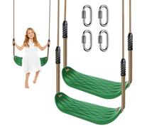 BeneLabe 2pcs Balancoire Extérieur, Siège Balançoire Arbre Interieur Plastique Dur Balancoire Réglable Corde 130-200cm Mousqueton pour Ans Bébé/Enfant/Adulte/Adolescent, Ondulations l'eau Verte/113kg