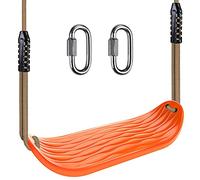 BeneLabe Balancoire Extérieur, Siège Balançoire Arbre Interieur Plastique Dur Balancoire avec Réglable Corde 130-200cm Mousqueton pour Bébé/Enfant/Adulte/Adolescent, Ondulations de l'eau Orange/113kg