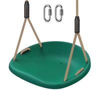 BeneLabe Balancoire Extérieur, Siège Balançoire Arbre Interieur Plastique Dur Large Balancoire avec Réglable Corde 150-200cm et Mousqueton pour Bébé/Enfant/Adulte/Adolescent, Vert Concaved/272kg