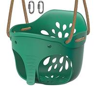 BeneLabe Balancoire Extérieur, Siège Balançoire Arbre Interieur Plastique Souple Bebe Balancoire avec Réglable Corde de 130-200cm Mousqueton pour 1-3 Ans Enfant, Forme Éléphant, Vert/272kg