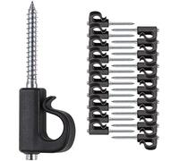 BeneLabel 20pcs Crochet à Visser pour Lumière de Noël, Plantes Suspendues Dans le Jardin, Fil de Fer, Tasses, Ustensiles de Cuisine, 4.8cm/26lbs, Noir