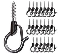 BeneLabel 20pcs Crochet à Visser pour Lumière de Noël, Plantes Suspendues Dans le Jardin, Fil de Fer, Tasses, Ustensiles de Cuisine avec Boucle de Sécurité, 4.8cm/40lbs, Noir