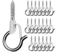 BeneLabel 20pcs Crochet à Visser pour Lumière de Noël, Plantes Suspendues Dans le Jardin, Fil de Fer, Tasses, Ustensiles de Cuisine avec Boucle de Sécurité, 4.8cm/40lbs,Blanc