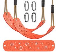 BeneLabel 2pcs Balancoire Extérieur, Siège Balançoire Arbre Interieur Plastique Souple Balancoire avec Réglable Corde 130-200cm Mousqueton Pour 1-3AnsBébé/Enfant/Adulte/Adolescent Fleur d'orange/272kg