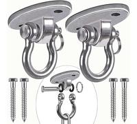 BeneLabel 2pcs Bois Cintre de Plafond 180 ° Hamac Pivotant Balançoire Suspension de Base Ovale pour Chaise de Terrain de Jeu Corde de Yoga Sacs de Frappe, 1000lbs