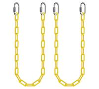 BeneLabel 2pcs Chaînes pour Balançoire, 100cm Chaîne de Chaise Chaîne suspension Acier avec Mousquetons Chainette Suspension pour Sacs de Frappe Chaise Suspendue Exterieur, 5mm Diamètre, 1000lbs/Jaune