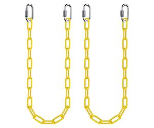 BeneLabel 2pcs Chaînes pour Balançoire, 100cm Chaîne de Chaise Chaîne suspension Acier avec Mousquetons Chainette Suspension pour Sacs de Frappe Chaise Suspendue Exterieur, 5mm Diamètre, 1000lbs/Jaune