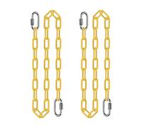 BeneLabel 2pcs Chaînes pour Balançoire, 150m Chaîne de Chaise Chaîne Suspension Acier avec Mousquetons Chainette Suspension pour Sacs de Frappe Chaise Suspendue Exterieur, 5mm Diamètre, 1000lbs/Jaune